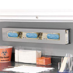 MarketLab Triple StainlessVertical GloveBox Dispenser Triple Narrow • 5.5"W x 3.81"D x 30"H ,1 Each - Axiom Medical Supplies