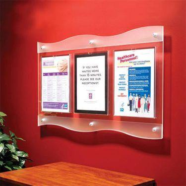 MarketLab Frost Framed Document Holder Double Document Frost Frame • 20.375"W x 1.625"D x 18.875"H ,1 Each - Axiom Medical Supplies