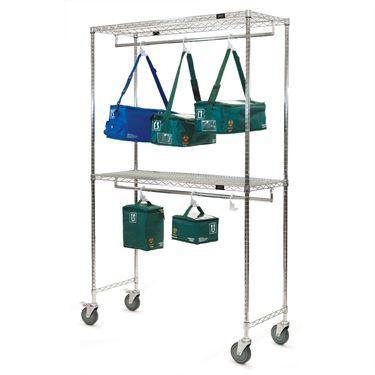 Two-Shelf Tote Rack 48"W x 18"D x 80"H ,1 Each - Axiom Medical Supplies