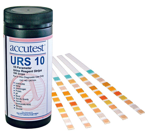 Accutest® URS-10 Urine Reagent Strips 100 Tests per bottle - Axiom Medical Supplies