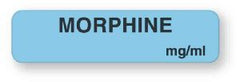 United Ad Label Drug Label UAL™ Anesthesia Label Morphine Strength_mg/mL Exp Dt Tm Light Blue 1/2 X 1-1/2 Inch - M-382151-1465 - Roll of 1