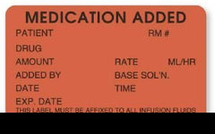 United Ad Label Pre-Printed Label UAL™ Anesthesia Label Fluorescent Red Paper Medication Added Patient_rm#_Drug_Amount_ Black Syringe Label 1-1/2 X 2-1/2 Inch - M-536922-4228 - Each