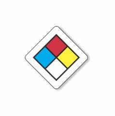 United Ad Label Pre-Printed Label UAL™ Warning Label Blue, Red, White, Yellow Paper Chemical Hazard Symbol Color Block Chemical 7/8 X 7/8 Inch - M-563675-3132 - Roll of 1