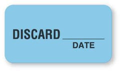 United Ad Label Pre-Printed Label UAL™ Auxiliary Label Light Blue Fluorescent Paper Discard Date Black Quality Control Label 7/8 X 3 Inch - M-629140-1737 - Roll of 1