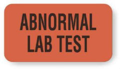 United Ad Label Pre-Printed Label UAL™ Laboratory Use Flourescent Red Paper Abnormal Lab Test Red Lab / Specimen 7/8 X 1-5/8 Inch - M-632390-4669 - Roll of 1