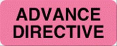United Ad Label Pre-Printed Label UAL™ Instructional Label Fluorescent Red Fluorescent Paper Advance Directive Black Safety and Instructional 7/8 X 2-1/4 Inch - M-665738-2140 - Roll of 1