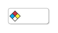 United Ad Label Pre-Printed Label UAL™ Warning Label Blue, Red. White, Yellow Paper Chemical Hazard Symbol Color Block Caution 7/8 X 2-1/4 Inch - M-667989-2224 - Roll of 1