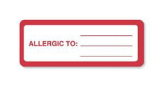 United Ad Label Pre-Printed Label UAL™ Allergy Alert Red / White EDP Paper Allergic To Red Alert Label 1-1/8 X 3 Inch - M-682477-1617 - Roll of 1