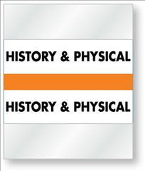 United Ad Label Pre-Printed Label Chart Tab White Fluorescent Paper History & Physical Black Alert Label 1-1/2 X 1-1/4 Inch - M-720826-3126 - Pack of 100