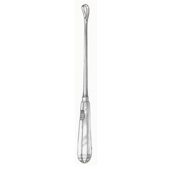 BR Surgical Uterine Curette HerMann Medizintechnik Sims 11 Inch Length Single-ended Rigid Handle Size 1, 7 mm Tip Sharp Loop Tip - M-592506-1397 - Each