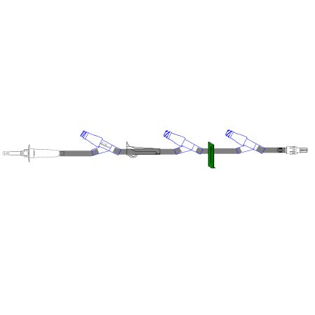 ICU Medical Primary Administration Set Bravo24® 15 Drops / mL Drip Rate 112 Inch Tubing 3 Ports - M-850015-1481 - Case of 50