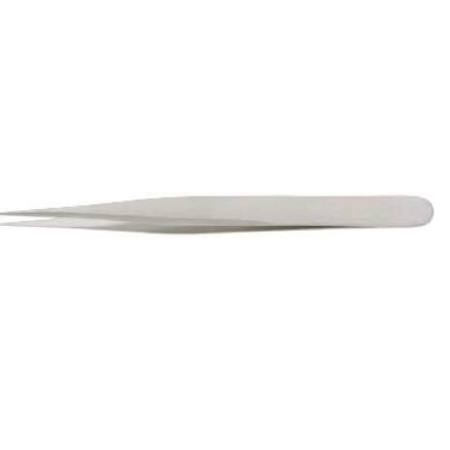 BR Surgical Tissue Forceps HerMann Medizintechnik Jeweler 11 cm Surgical Grade Curved No 5, Very Fine Pointed Tip, Sharp - M-710323-1716 - Each