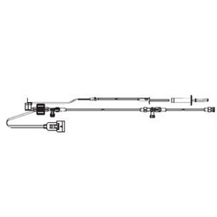 ICU Medical Pressure Monitoring Kit 72 Inch Primary Tubing, 12 Inch Extension Tubing, 3 ml / hr Squeeze Flush Device, Single Line, Microdrip Chamber, Disposable Transducer, Two 3 Way Stopcock Transpac IV - M-264694-4516 | Each