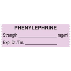 United Ad Label Drug Label UAL™ Anesthesia Label Phenylephrine Strength_mcg/mL Exp Dt Tm_ Violet 1/2 X 1-1/2 Inch - M-639990-4424 - Roll of 1