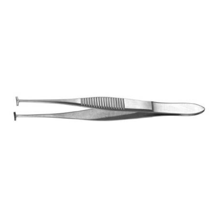 Miltex Tissue Forceps Padgett® Converse-Green 4 Inch Length Surgical Grade Stainless Steel NonSterile NonLocking Thumb Handle Straight 13 mm Serrated T-Shaped Tips - M-694135-2295 - Each