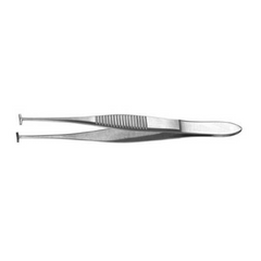 Miltex Tissue Forceps Padgett® Converse-Green 4 Inch Length Surgical Grade Stainless Steel NonSterile NonLocking Thumb Handle Straight 13 mm Serrated T-Shaped Tips - M-694135-2295 - Each