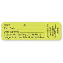 United Ad Label Pre-Printed Label UAL™ Communication Fill In Green Fluorescent Paper Rec'D___Lot___Exp.Date___Date Opened___ Concurrent Testing Of This Kit Or Reagen Black Quality Control Label 7/8 X 3 Inch - M-661470-4007 - Roll of 1