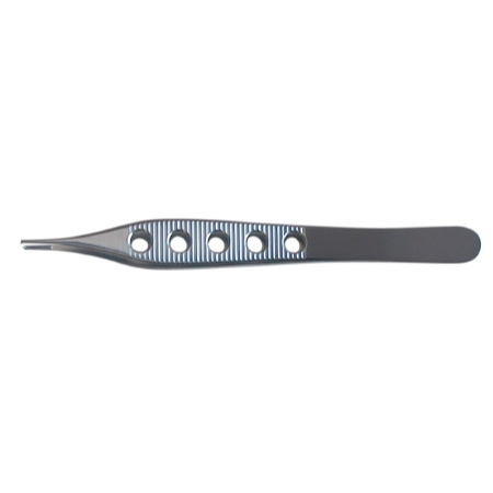 BR Surgical Tissue Forceps BR Surgical Adson 4-3/4 Inch Length Surgical Grade Stainless Steel NonSterile NonLocking Fenestrated Thumb Handle 1 X 2 Teeth with Tying Platform - M-778735-1967 - Each