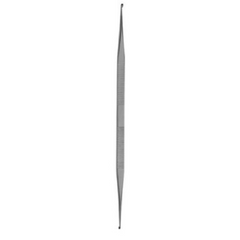 V. Mueller Stapes Curette V. Mueller® House 6-1/4 Inch Length Double-ended Serrated Handle 1.5 X 2 mm Tip / 1.5 X 2.9 mm Tip Oval Cup Tip - M-774407-1667 - Each