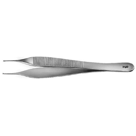 Aesculap Tissue Forceps Aesculap® Adson-Micro 4-3/4 Inch Length Surgical Grade Stainless Steel NonSterile NonLocking Thumb Handle Straight Delicate 1 X 2 Teeth - M-774589-4802 - Each - Axiom Medical Supplies