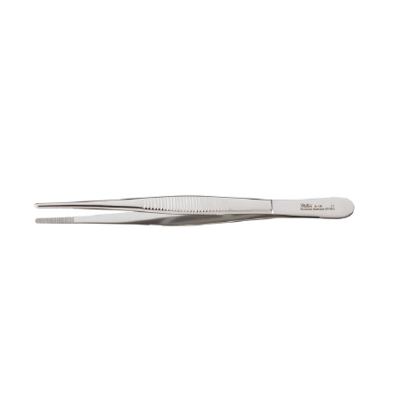 Miltex Dressing Forceps Miltex® 7 Inch Length OR Grade German Stainless Steel NonSterile NonLocking Thumb Handle Straight Serrated Tips - M-250199-3741 - Each