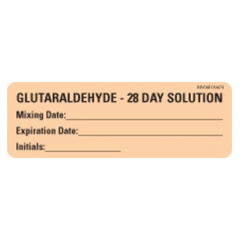 Precision Dynamics Drug Label MedVision® Anesthesia Label Glutaraldehyde 28 Day Solution Mixing Date_ExpirationDate_ Int Orange 1 X 2-15/16 Inch - M-762612-2869 - Roll of 1