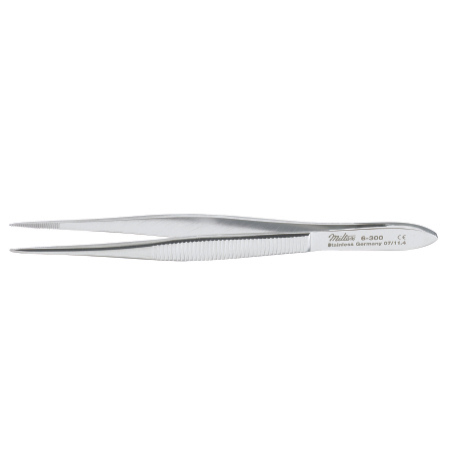 Miltex Splinter Forceps Miltex® Feilchenfeld 4-1/2 Inch Length OR Grade German Stainless Steel NonSterile NonLocking Thumb Handle Straight Pointed Tips - M-250236-3890 - Each