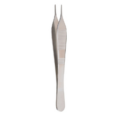 Miltex Dressing Forceps Miltex® Adson 4-3/4 Inch Length Floor Grade Stainless Steel Sterile NonLocking Thumb Handle Straight Serrated Tips - M-625316-4989 - Box of 50