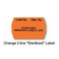 SPS Medical Supply Pre-Printed Label Advisory Label Orange Paper LOAD NO. Ster No./STERILIZED/INDEFINITE SHELF LIFE Black Sterilization Label - M-981522-1733 - Box of 12