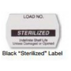 SPS Medical Supply Pre-Printed Label Advisory Label Black Paper LOAD NO./STERILIZED/Indefinite Shelf Life/Unless Damaged or Opened Black Sterilization Label - M-864910-2723 - Box of 12