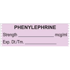 United Ad Label Drug Label UAL™ Anesthesia Label Tape Phenylephrine Strength_mcg/mL Exp Dt Tm_ Violet 1/2 X 1-1/2 Inch - M-701320-2959 - Roll of 1