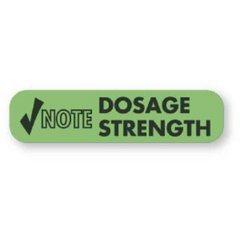 United Ad Label Pre-Printed Label UAL™ Communication Fill In Green Paper Note Dosage Strength Black Medication Instruction 3/8 X 1-5/8 Inch - M-720238-3819 - Roll of 1