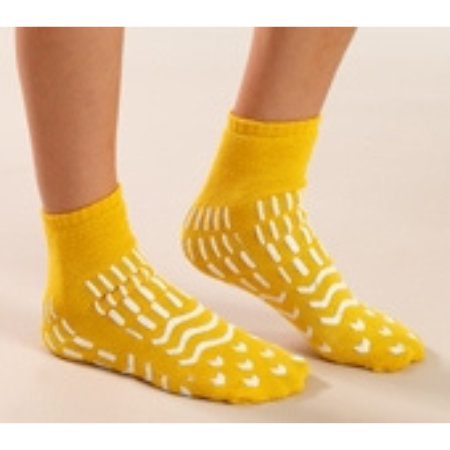 Alba Healthcare Fall Management Slipper Socks Confetti Treads® Child Yellow Above the Ankle - M-825773-2699 - Case of 48