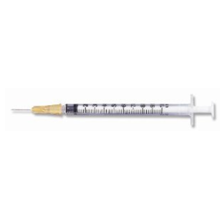 Becton Dickinson Insulin Syringe with Needle PrecisionGlide™ 1 mL 25 Gauge 5/8 Inch Detachable Needle Without Safety - M-494-4983 - Case of 800