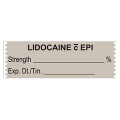 United Ad Label Drug Label UAL™ Anesthesia Label Tape Lidocaine Strength_% Exp dt Tm_ Gray 1/2 X 1-1/2 Inch - M-701316-3064 - Roll of 1