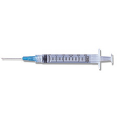 Becton Dickinson Syringe with Hypodermic Needle PrecisionGlide™ 3 mL 22 Gauge 1 Inch Detachable Needle Without Safety - M-457-1960 - Box of 100