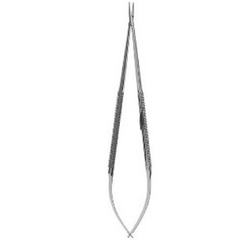 V. Mueller Micro Needle Holder Delicate Touch™ 7-1/4 Inch Length Straight Dust Teeth Jaws Round Spring Handle - M-803478-3574 - Each