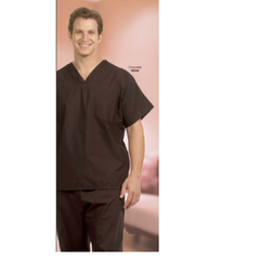 Fashion Seal Uniforms Scrub Shirt Large Chocolate 1 Pocket Extra Long Cap Sleeve Unisex - M-670484-3233 - Each