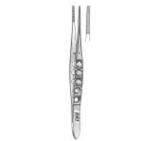 Miltex Dressing Forceps Miltex® 5-1/2 Inch Length OR Grade German Stainless Steel NonSterile NonLocking Thumb Handle Straight Serrated Tips - M-464059-2982 - Each