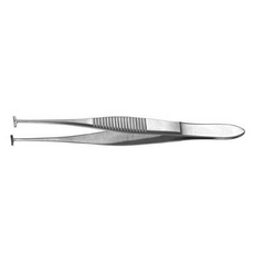 Miltex Tissue Forceps Padgett® Converse-Green 4 Inch Length Surgical Grade Stainless Steel NonSterile NonLocking Thumb Handle Straight 10 mm Serrated T-Shaped Tips - M-694134-1097 - Each