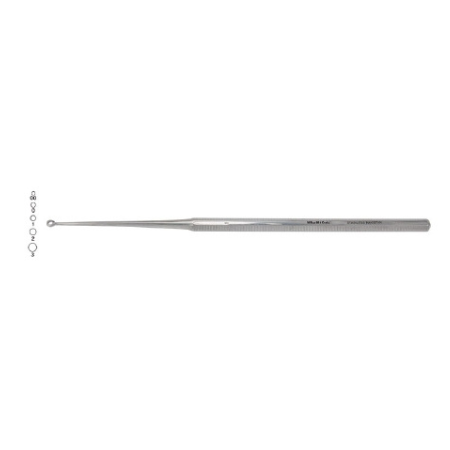 Miltex Ear Curette Vantage® Buck 6-1/2 Inch Length Single-ended Handle Size 3 Tip Straight Blunt Tip - M-477930-3734 - Each