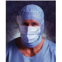Molnlycke Surgical Mask with Eye Shield Barrier® Extra Protection Anti-fog Shield Pleated Tie Closure One Size Fits Most Blue NonSterile Not Rated - M-875392-1927 - Box of 50