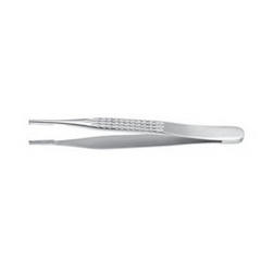 Miltex Tissue Forceps Padgett® Lanes 7 Inch Length Surgical Grade Stainless Steel NonSterile NonLocking Thumb Handle Straight Cross Serrated Tips with 2 X 3 Teeth - M-709902-2528 - Each