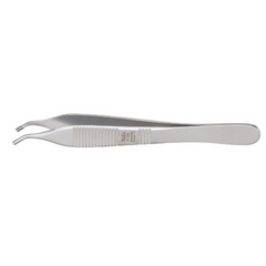 Miltex Tissue Forceps Miltex® Adson-Brown 4-3/4 Inch Length OR Grade German Stainless Steel NonSterile NonLocking Thumb Handle Angled 7 X 7 Teeth, Serrated Tip - M-495125-3682 - Each