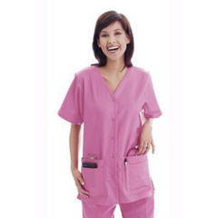 Landau Uniforms Scrub Shirt Medium Navy Blue 4 Pockets Short Sleeve Female - M-294360-3414 - Each