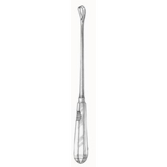 BR Surgical Uterine Curette HerMann Medizintechnik Sims 11 Inch Length Single-ended Hollow Handle with Grooves Size 2, 8 mm Tip Sharp Teardrop Loop Tip - M-696034-3685 - Each
