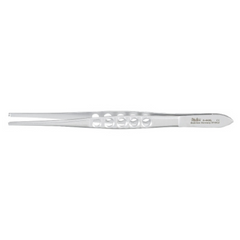 Miltex Tissue Forceps 5-1/2 Inch Length Surgical Grade Stainless Steel NonSterile NonLocking Thumb Handle Straight Serrated Tips with 1 X 2 Teeth - M-466869-3344 - Each