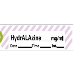 Precision Dynamics Drug Label Anesthesia Label Tape HydrALAzine_mg/mL Date_Time_Int Violet / White 1/2 X 1-1/2 Inch - M-761315-2211 - Roll of 1