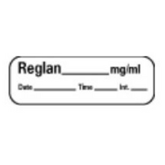 Precision Dynamics Drug Label PDC® Anesthesia Label _Reglan_mg/mL Date_Time_Int_ White 1/2 X 1-1/2 Inch - M-714029-1140 - Roll of 1