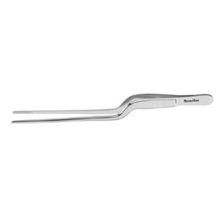 Miltex Dressing Forceps MeisterHand® Gruenwald-Jansen 6-1/2 Inch Length Surgical Grade German Stainless Steel NonSterile NonLocking Bayonet Handle Straight Serrated Tips - M-528634-1340 - Each